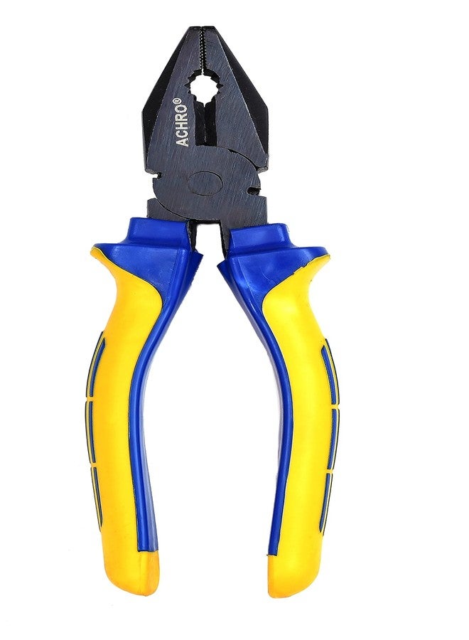 ACHRO 8 Inch Combination Plier Sturdy Steel with Anti-Rust properties for gripping, holding and cutting wires, BLACK HARDNED FOR LONG LIFE Plier for Cutting, Bending |Length: 200 mm (8 Inch) - Image 1